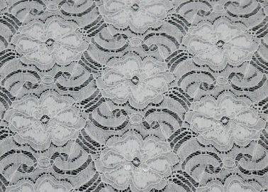 White Elastic Lace Nylon Spandex Fabric Beautiful Elegant CY-LW0783Y supplier