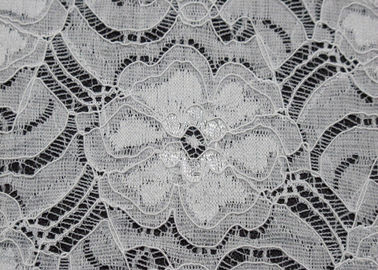 White Elastic Lace Nylon Spandex Fabric Beautiful Elegant CY-LW0783Y supplier