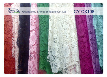 Nylon Cotton Embroidered Lace Fabric with 120cm Width CY-CX108 supplier