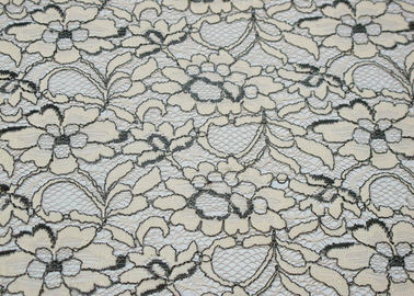 Guipure Polyester Nylon Cord Lace Fabric Anti-Static , 150cm Width CY-LW0633 supplier
