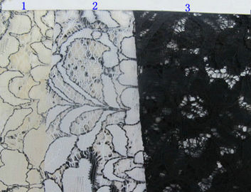 Guipure Polyester Nylon Cord Lace Fabric Anti-Static , 150cm Width CY-LW0633 supplier