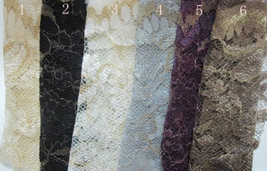 Water Soluble Gold Metallic Embroidered Lace Fabric For Wedding Dresses supplier