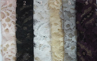 Fashion Metallic Purple Stretch Lace Fabric Watersoluble OEM / ODM CY-LW0219 supplier