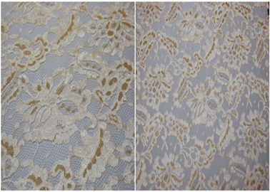Underwear Stretchy Metallic Lace Fabric / Corded Jacquard Lace Fabric supplier