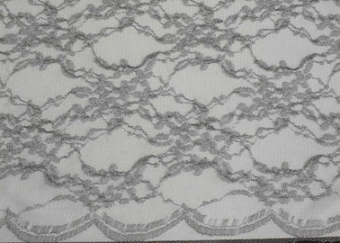 Yarn Nylon Silver Metallic Lace Fabric For Nightwear Anti-Static CY-LW0632 supplier