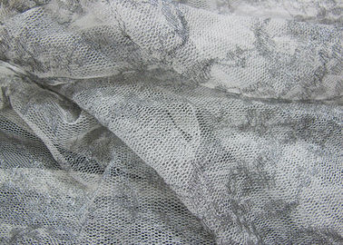 Yarn Nylon Silver Metallic Lace Fabric For Nightwear Anti-Static CY-LW0632 supplier