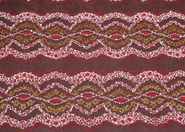Elastic Lingerie Metallic Eyelet Lace Fabric , Anti-Static And Multi Colored supplier