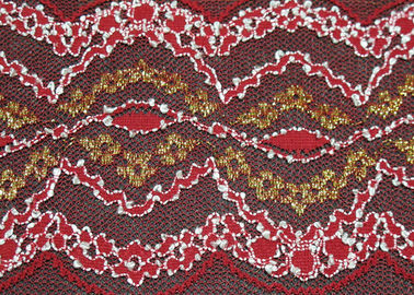 Elastic Lingerie Metallic Eyelet Lace Fabric , Anti-Static And Multi Colored supplier