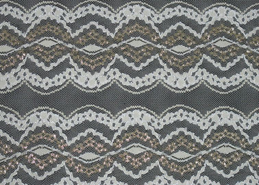 Gold Metallic Lace Fabric 150cm Width / Water Soluble Lace Fabric CY-LW0798 supplier