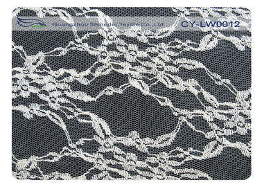 150cm Width Cotton Nylon Scalloped Lace Fabric For Wedding Dresses CY-LW0012 supplier