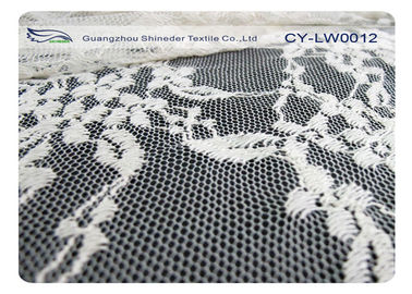 150cm Width Cotton Nylon Scalloped Lace Fabric For Wedding Dresses CY-LW0012 supplier