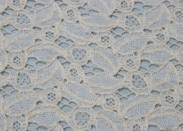 Ivory Cotton Nylon Lace Fabric For Dresses  supplier