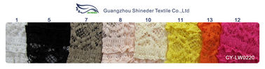 Delicate Pink Crocheted Lace Fabric Stretch In Ladies Garment , Shrink-Resistant supplier