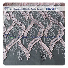 130CM Width Embroidered Lace Fabric 70% Nylon 30% Cotton For Wedding Dress supplier
