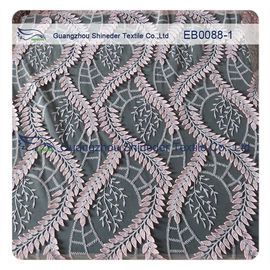 130CM Width Embroidered Lace Fabric 70% Nylon 30% Cotton For Wedding Dress supplier