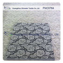 Women Garments Nylon Cotton Lace Fabric With Floral Panel 1.45 - 1.5m Width supplier