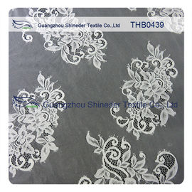 White / Black 100% Nylon Eyelash Bridal Lace Trims For Special Summer Dress supplier