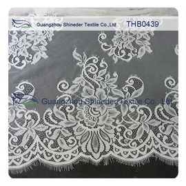 White / Black 100% Nylon Eyelash Bridal Lace Trims For Special Summer Dress supplier