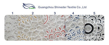 White Cotton Polyester Lace Fabric Thick Geometric Burnout Lace for Dress Decoration(CY-DK0023) supplier
