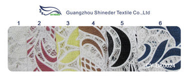 Blue Cotton Polyester Lace Fabric Leaf Mesh with Eco-friendly Dyeing(CY-DK0024) supplier