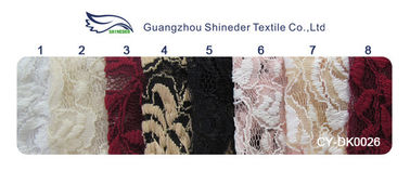 Cotton Spandex Polyester Stretchy Lace Fabric With Mesh Knitted Flower Lace supplier