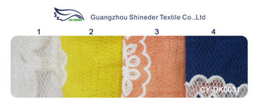 Elegant Cotton Polyester Lace Fabric Burnout Lace Orange for Lady Dress / Wedding Dress(CY-DK0031) supplier