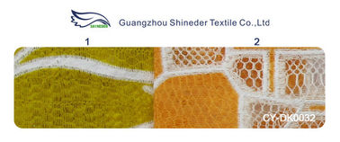 Cotton Yellow Polyester Lace Fabric Floral with Eco-friendly Dyeing(CY-DK0032) supplier