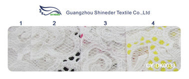 White Cotton Polyester Lace Fabric Rose Print for Lingerie / Bra(CY-DK0033) supplier