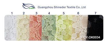 Soft Yellow Cotton Nylon Lace Fabric Dot Floral Knitted For Lace Dress CY-DK0034 supplier