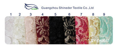 Wavy Floral Elastic Lace Fabric Eco-friendly Dyeing For Evening Dress CY-DK0037 supplier
