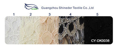 Corded Scalloped Lace Mesh Fabric Black Guipure For Lingerie / Bra CY-DK0038 supplier