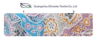Colored Cotton Floral Polyester Lace Fabric Burnout Allover Lace for Lady Garment(CY-DK0040) supplier