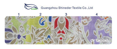 Unique Floral Polyester Lace Curtain Fabric Cotton With Eco-friendly Dyeing supplier