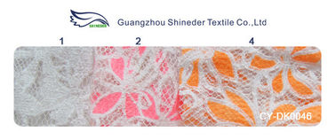 Colored Allover Cotton Polyester Lace Fabric with Burnout Flower Lace supplier
