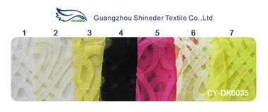 Voile Yellow Cotton Nylon Lace Fabric Eco-friendly Dyeing For Curtain Decoration CY-DK0035 supplier