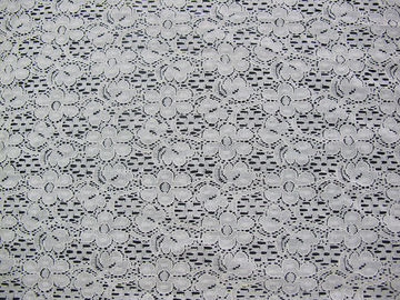 Ivory Floral Cotton Nylon Lace Fabric With AZO Free Dyeing For Lady Dress CY-DK0029 supplier