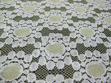 Soft Yellow Cotton Nylon Lace Fabric Dot Floral Knitted For Lace Dress CY-DK0034 supplier