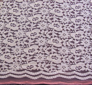 Eco-friendly Cotton Nylon Lace Mesh Fabric Pink 145CM - 150CM Width CY-DK0025 supplier