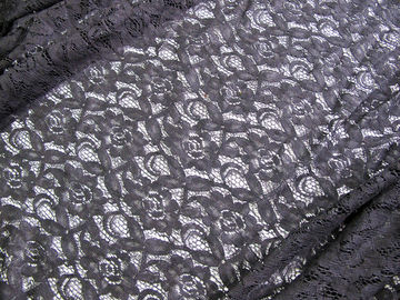 150cm Water Soluble Cotton Nylon Lace Fabric Black Knitted CY-LW0032 supplier