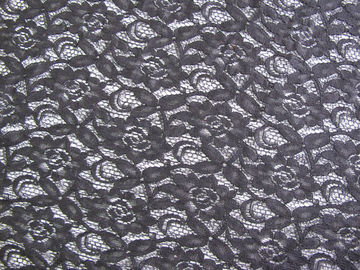 150cm Water Soluble Cotton Nylon Lace Fabric Black Knitted CY-LW0032 supplier