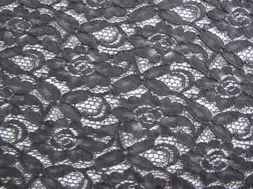 150cm Water Soluble Cotton Nylon Lace Fabric Black Knitted CY-LW0032 supplier