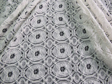 Shrink-Resistant Cotton Nylon Lace Fabric , Geometric Flower Fabric CY-LW0154 supplier