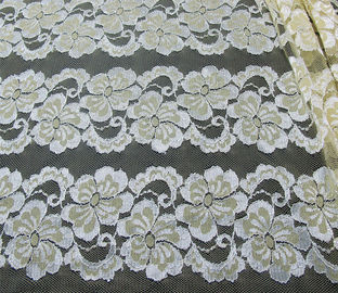 Wavy Floral Elastic Lace Fabric Eco-friendly Dyeing For Evening Dress CY-DK0037 supplier