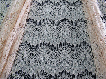 Corded Scalloped Lace Mesh Fabric Black Guipure For Lingerie / Bra CY-DK0038 supplier