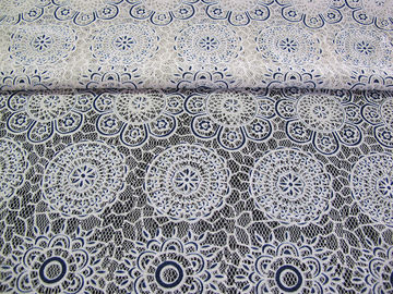 White Cotton Polyester Lace Fabric Thick Geometric Burnout Lace for Dress Decoration(CY-DK0023) supplier