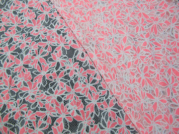 Colored Allover Cotton Polyester Lace Fabric with Burnout Flower Lace supplier