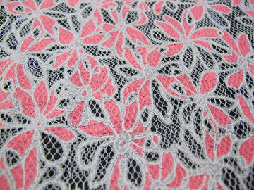 Colored Allover Cotton Polyester Lace Fabric with Burnout Flower Lace supplier