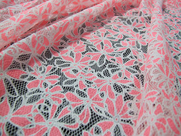 Colored Allover Cotton Polyester Lace Fabric with Burnout Flower Lace supplier
