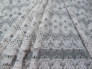 Black Unique Cotton Polyester Lace Fabric Knitted with Burnout Flower Lace for Ladies Garment(CY-DK0020) supplier