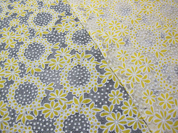 Cotton Circle Colored Polyester Burnout Allover Flower Lace Fabric for Kid Clothes supplier